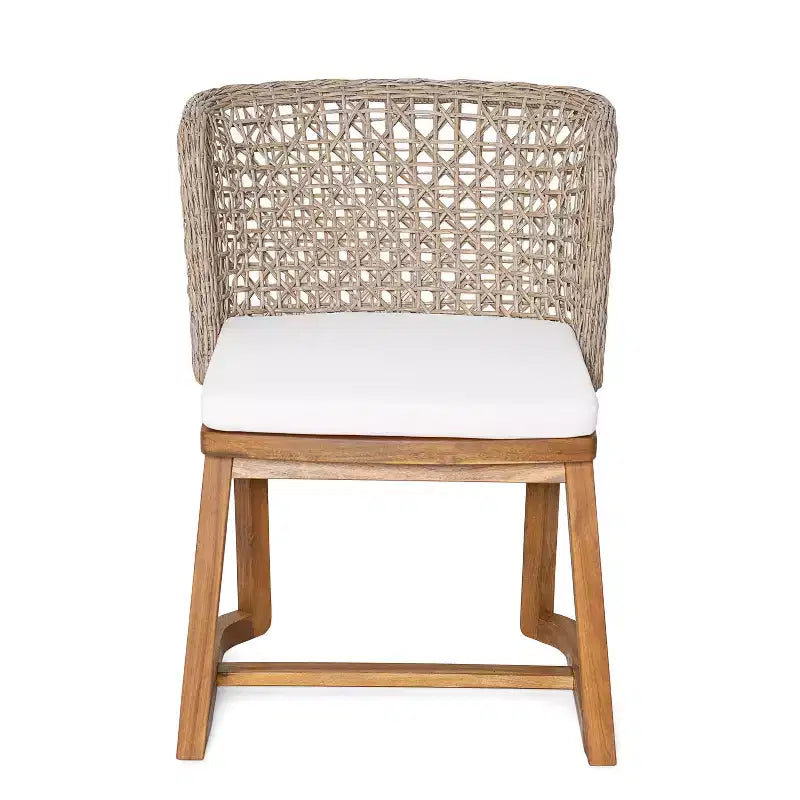 Christopher Knight Home Hruni - Set da pranzo moderno da 7 pezzi per patio, in acacia, con tavolo a doghe e schienale in vimini