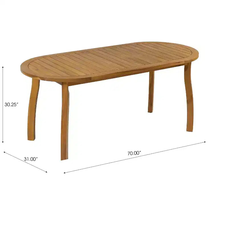 Christopher Knight Home Synci, set da pranzo da giardino moderno a 7 pezzi in acacia con tavolo a doghe e design in vimini