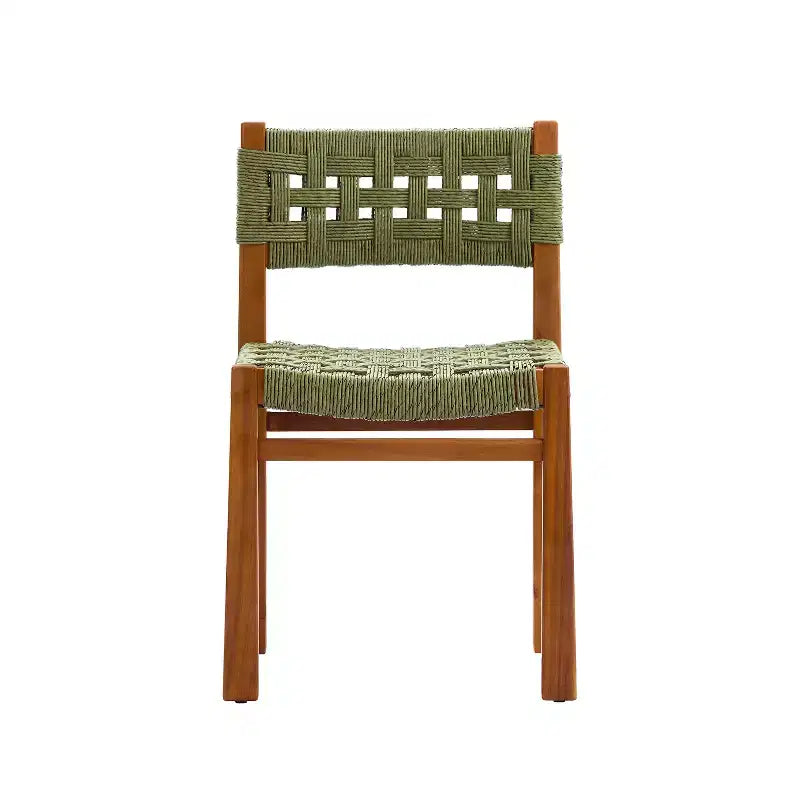 Christopher Knight Home Synci, set da pranzo da giardino moderno a 7 pezzi in acacia con tavolo a doghe e design in vimini