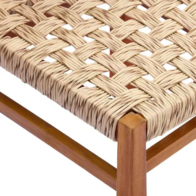 Christopher Knight Home Wriby Set da Pranzo Moderno da Esterno a 7 Pezzi in Acacia con Tavolo Espandibile a Doghe e Design in Vimini