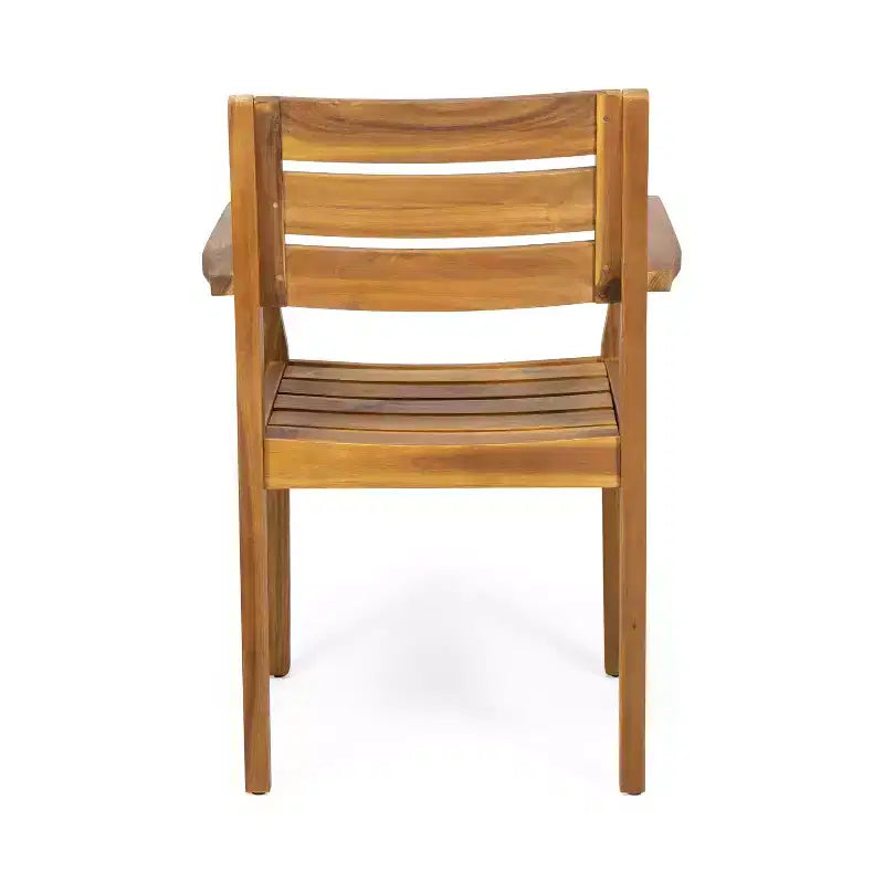 Christopher Knight Home Huodi Set da pranzo moderno a 7 pezzi in acacia con design a doghe per patio