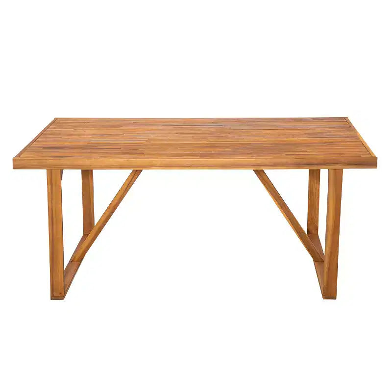 Christopher Knight Home Huodi Set da pranzo moderno a 7 pezzi in acacia con design a doghe per patio