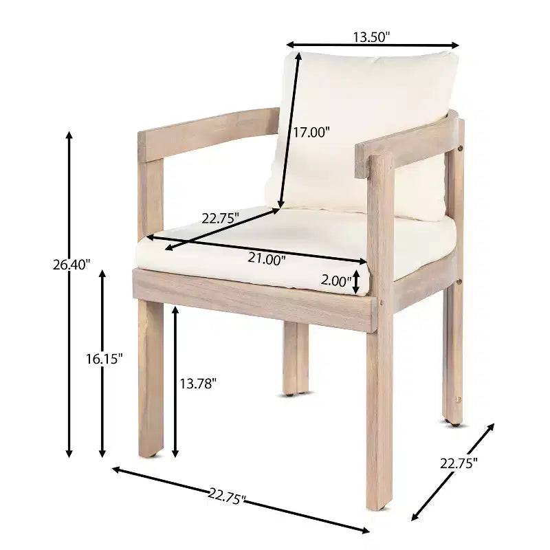 Christopher Knight Home Gruneo Set da pranzo moderno da 7 pezzi da esterni in acacia con cuscini e design a doghe