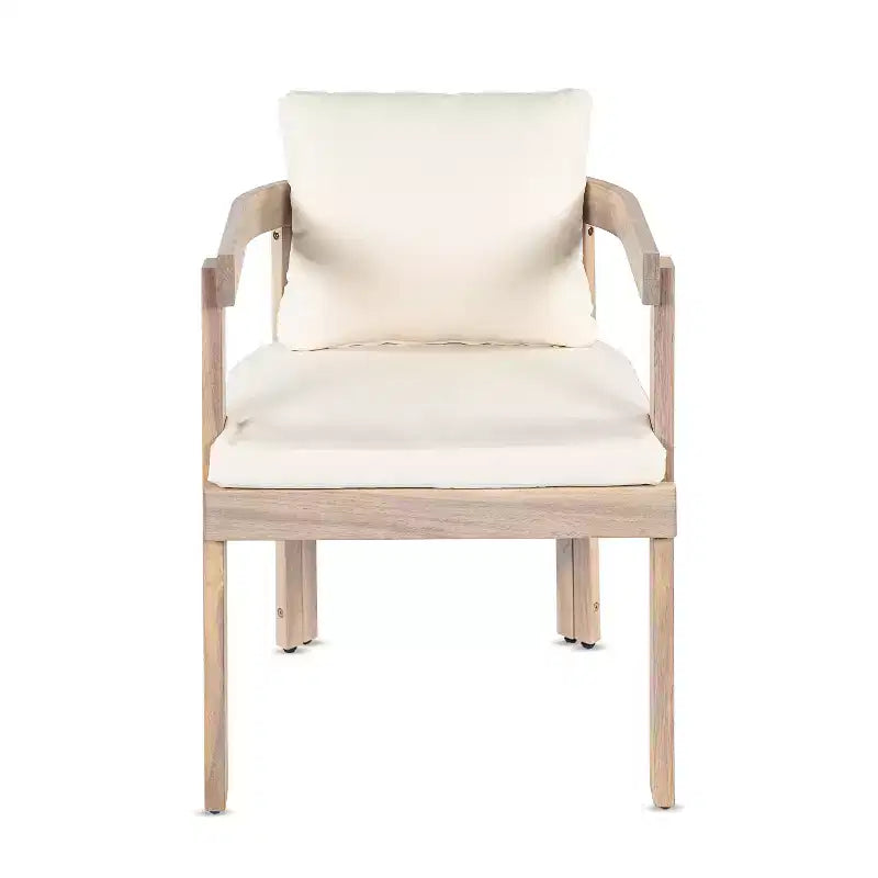 Christopher Knight Home Gruneo Set da pranzo moderno da 7 pezzi da esterni in acacia con cuscini e design a doghe