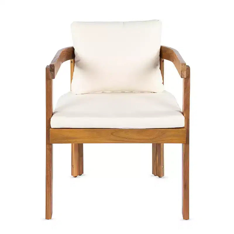 Christopher Knight Home Gruneo Set da pranzo moderno da 7 pezzi da esterni in acacia con cuscini e design a doghe