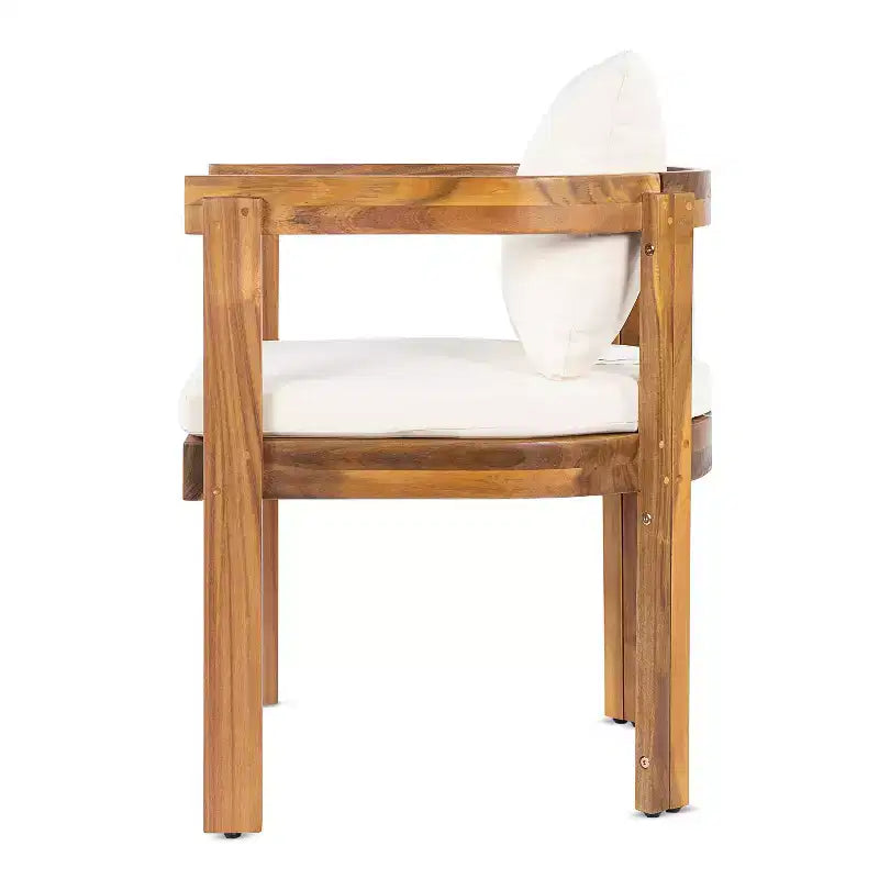 Christopher Knight Home Gruneo Set da pranzo moderno da 7 pezzi da esterni in acacia con cuscini e design a doghe