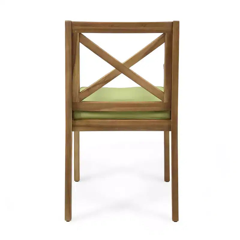Christopher Knight Home Perla Set da Pranzo Rustico da Giardino 7 Pezzi in Legno di Acacia con Cuscini