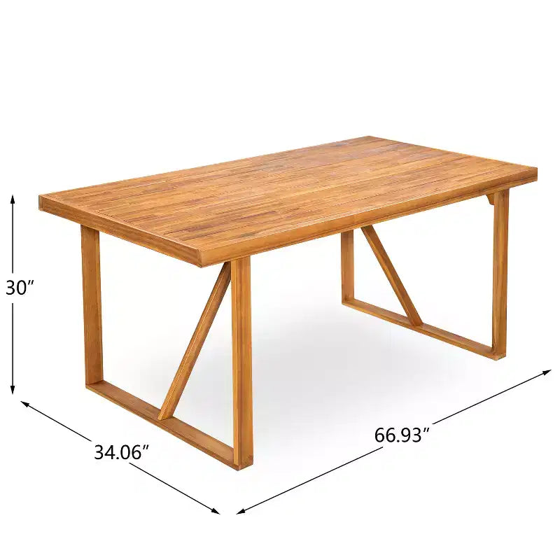 Christopher Knight Home Perla Set da Pranzo Rustico da Giardino 7 Pezzi in Legno di Acacia con Cuscini