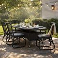 Christopher Knight Home Corsica Transitional 7 Piece Patio Iron Rattan Dining Set with Cushions