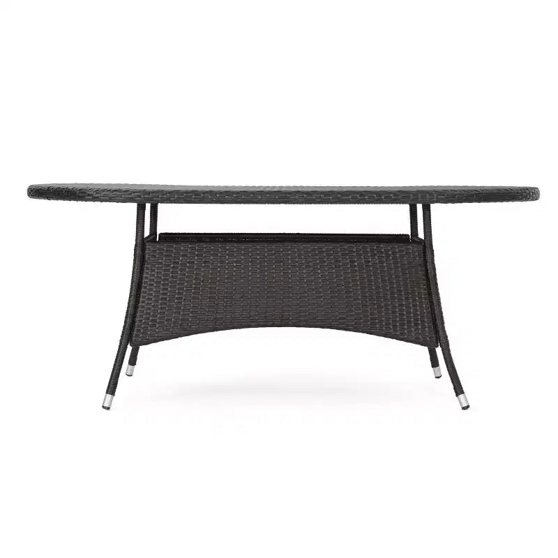 Christopher Knight Home Corsica Set da pranzo transizionale da 7 pezzi da patio in ferro e rattan con cuscini