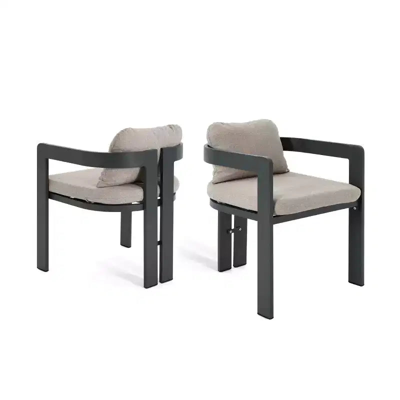 ModernLuxe Set da Pranzo per Esterni da 7 Pezzi per 6 Persone, Set da Arredo Giardino con Tavolo da Pranzo e 6 Sedie con Cuscini e Telaio Resistente alle Intemperie