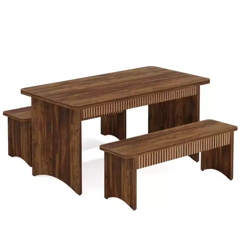 Set da pranzo in legno a 3 pezzi GDFStudio Ichi Farmhouse