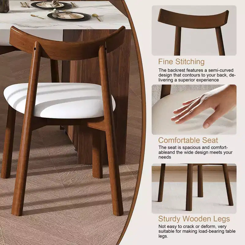 GDFStudio Malthus Set da Pranzo con Isola Cucina Estensibile da 80 Pollici e 4 Sedie in Legno Massello