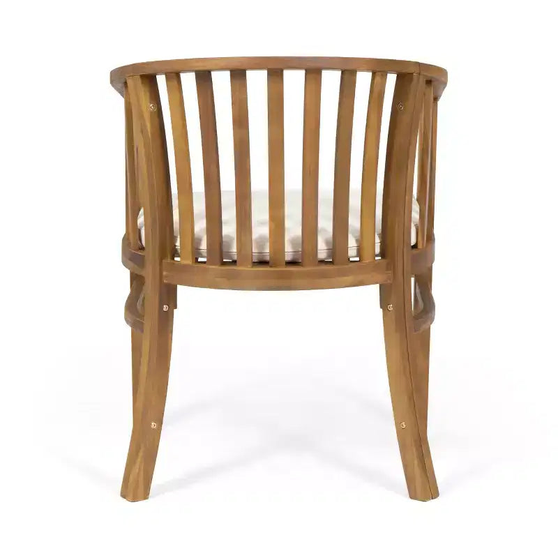 Christopher Knight Home Estrella Set da pranzo moderno da 7 pezzi in acacia per esterni con tavolo a doghe e cuscini