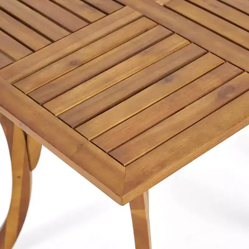 Christopher Knight Home Zola set da pranzo moderno da esterno in acacia a 5 pezzi con tavolo quadrato a doghe