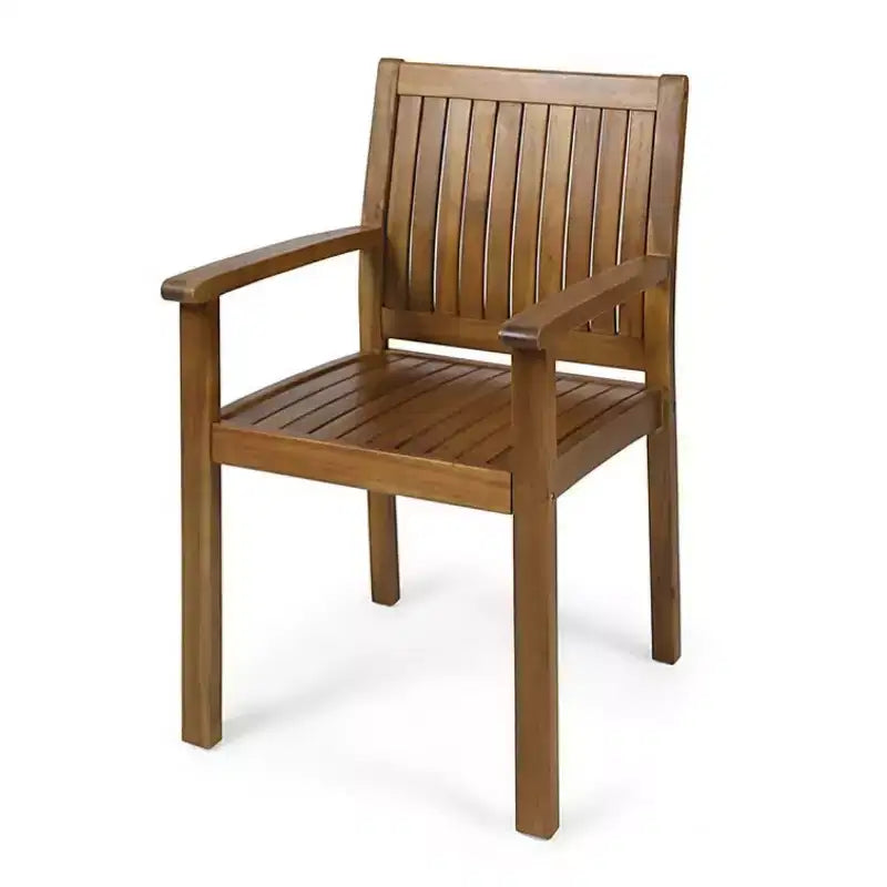Set da pranzo da esterno estensibile moderno a 7 pezzi con tavolo in legno di acacia e 6 sedie, mobili da pranzo espandibili per il patio - Panipeachy