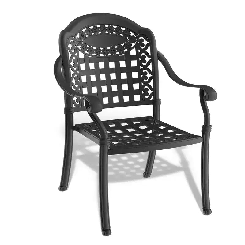 Set da pranzo da 5 pezzi rettangolare in alluminio fuso per patio, per esterni, giardino, terrazza, bordo piscina con cuscini