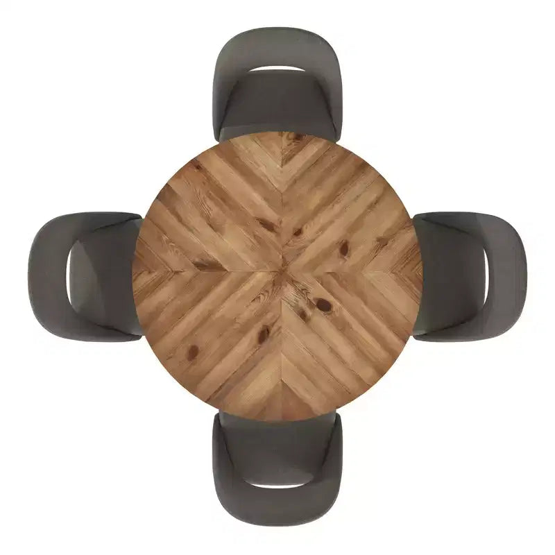 Tavolo da pranzo rotondo Jolana 45 e set di sedie da pranzo imbottite - iNSPIRE Q