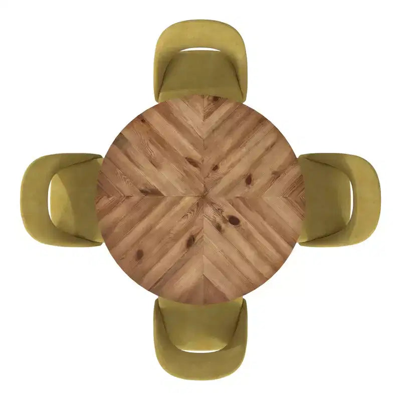 Tavolo da pranzo rotondo Jolana 45 e set di sedie da pranzo imbottite - iNSPIRE Q