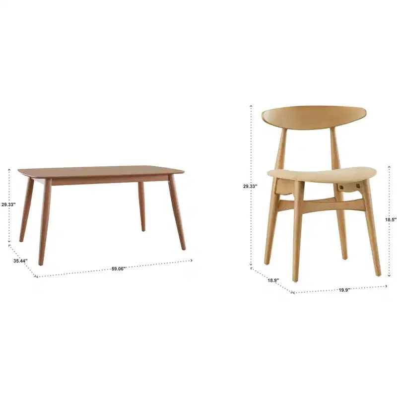 Cortland Set da Pranzo Tapered in 5 Pezzi Mid-Century Modern - iNSPIRE Q