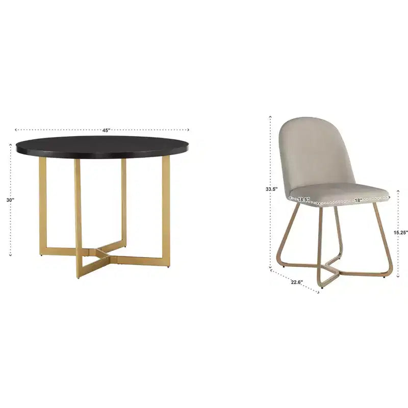 Set da pranzo Karianne per 4 persone con base in metallo dorato - iNSPIRE Q