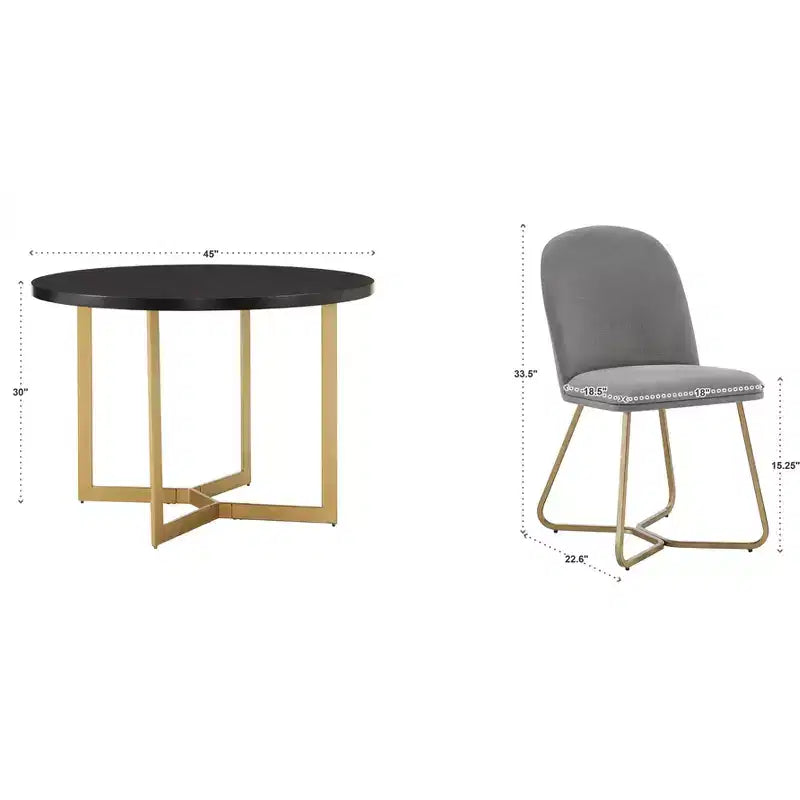 Set da pranzo Karianne per 4 persone con base in metallo dorato - iNSPIRE Q