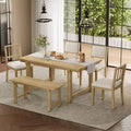 GDFStudio Dickey Set da Pranzo Salvaspazio da 6 Pezzi Stile Rustico con Struttura in Legno Massiccio