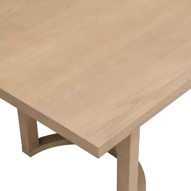 Set da pranzo moderno Christopher Knight Home Harish in 7 pezzi, con tavolo rettangolare e sedie imbottite in lino e legno di gomma