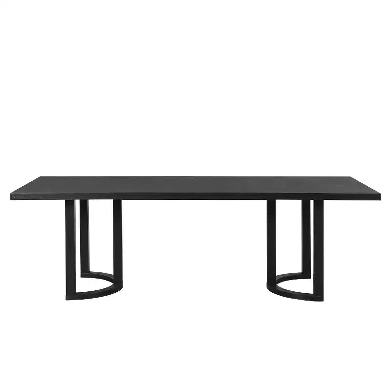 Set da pranzo moderno Christopher Knight Home Harish in 7 pezzi, con tavolo rettangolare e sedie imbottite in lino e legno di gomma