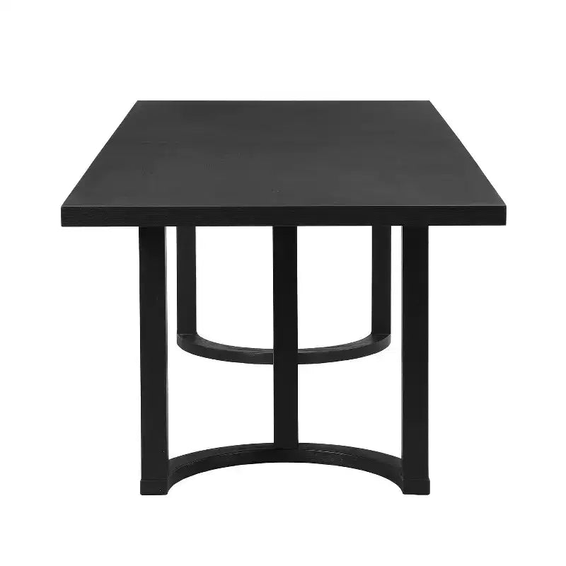 Set da pranzo moderno Christopher Knight Home Harish in 7 pezzi, con tavolo rettangolare e sedie imbottite in lino e legno di gomma