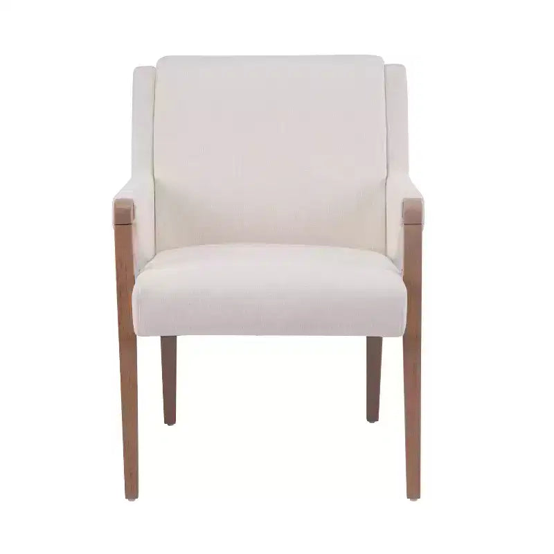 Set da pranzo moderno Christopher Knight Home Harish in 7 pezzi, con tavolo rettangolare e sedie imbottite in lino e legno di gomma