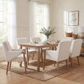 Christopher Knight Home Misaw 7 Piece Mid-Century Modern Upholstered Dining Chairs with Expandable Table
