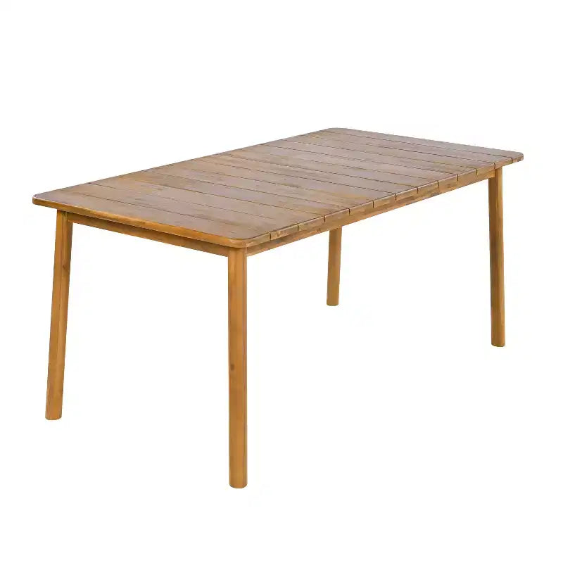Christopher Knight Home Kesden, set da pranzo rustico per esterni in 7 pezzi, in legno di acacia, con sedie con schienale curvo