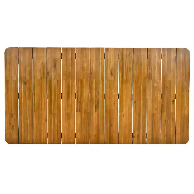 Christopher Knight Home Kesden, set da pranzo rustico per esterni in 7 pezzi, in legno di acacia, con sedie con schienale curvo