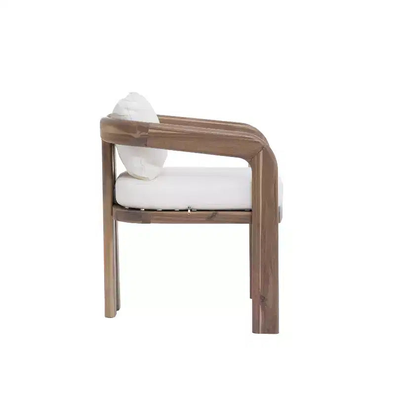 Christopher Knight Home Kesden, set da pranzo rustico per esterni in 7 pezzi, in legno di acacia, con sedie con schienale curvo