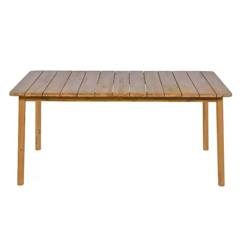 Christopher Knight Home Kesden, set da pranzo rustico per esterni in 7 pezzi, in legno di acacia, con sedie con schienale curvo