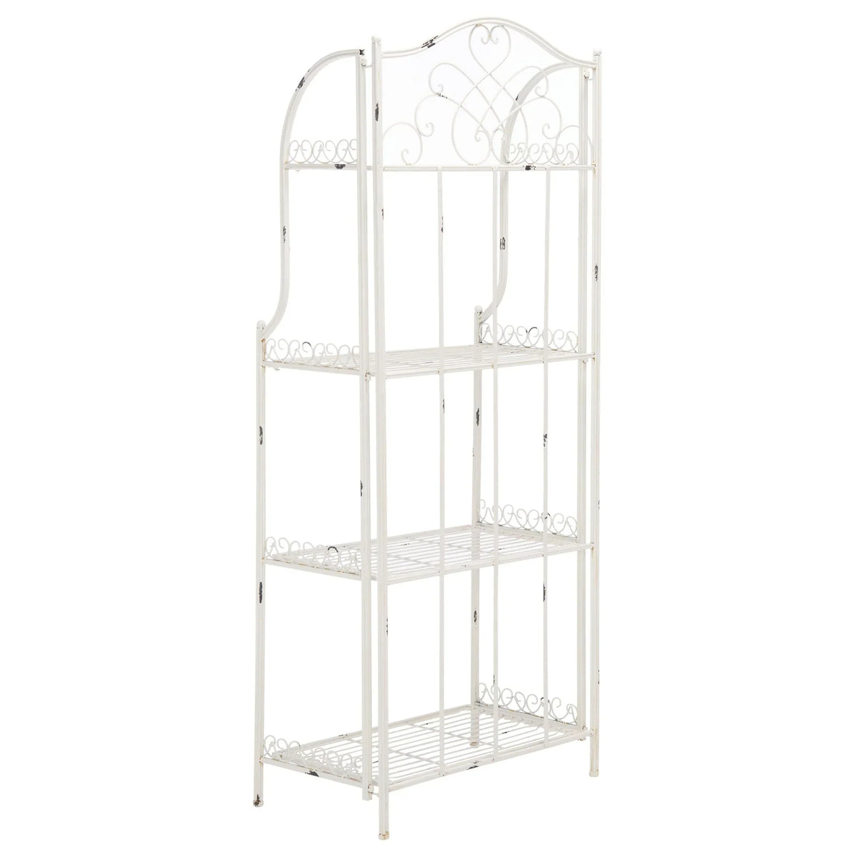 SAFAVIEH Bryn Scaffale da panettiere da esterno a 4 ripiani in ferro battuto vittoriano - 25 pollici L x 15 pollici P x 63 pollici H - 25 L x 15 P x 63 H