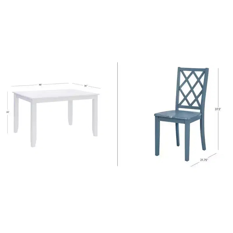 Set da pranzo Powell Shelby a 5 pezzi, rettangolare, altezza bancone, colore Grafite