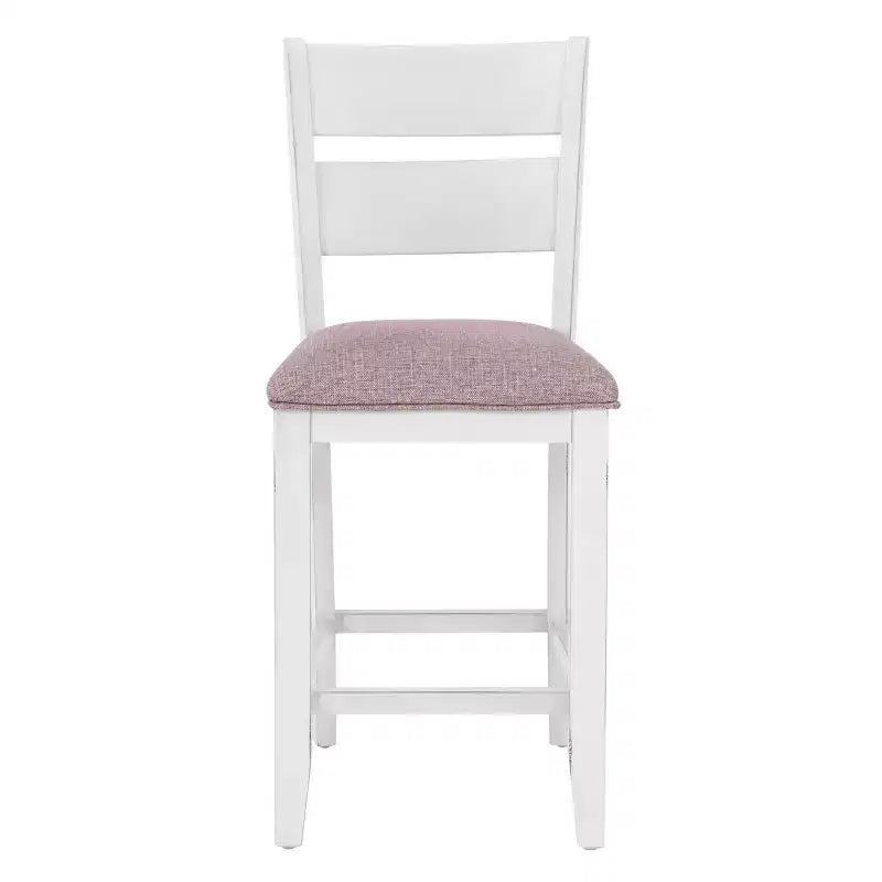 Powell set da pranzo rettangolare a 6 pezzi Bruner altezza bancone Bianco