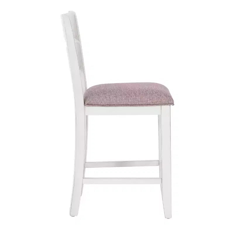 Powell set da pranzo rettangolare a 6 pezzi Bruner altezza bancone Bianco