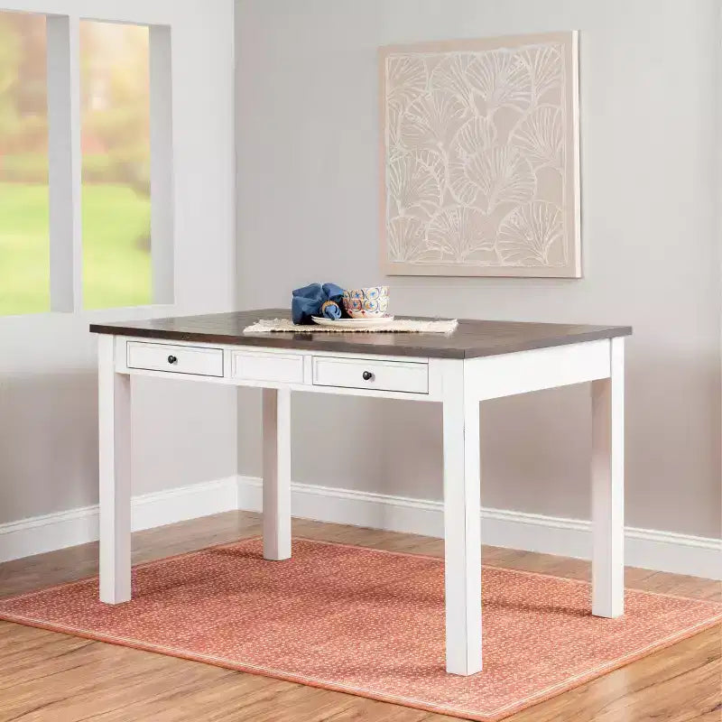 Powell set da pranzo rettangolare a 6 pezzi Bruner altezza bancone Bianco