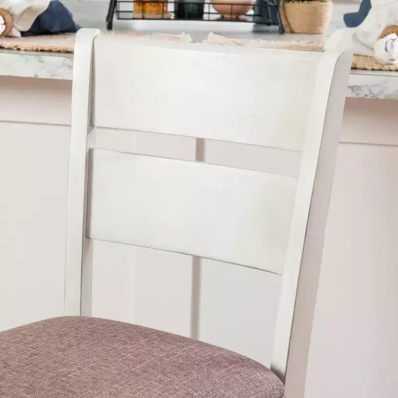 Powell set da pranzo rettangolare a 6 pezzi Bruner altezza bancone Bianco