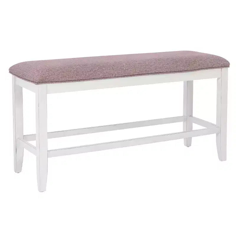 Powell set da pranzo rettangolare a 6 pezzi Bruner altezza bancone Bianco