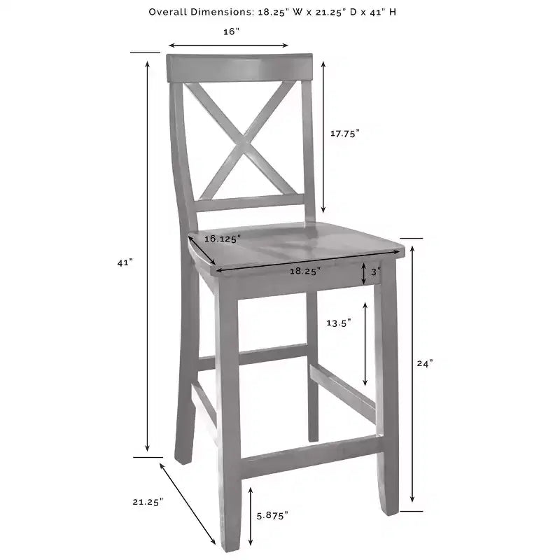 Isola da cucina Bartlett da 42" con piano in legno e sgabelli con schienale a X bianco/nero: stile rustico, ripiani regolabili