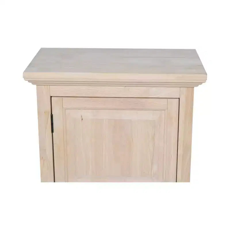 Mobiletto sottile da 90 cm non rifinito - : Legno massello, 2 ripiani, Legno di gomma