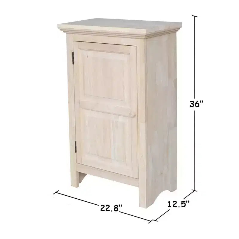 Mobiletto sottile da 90 cm non rifinito - : Legno massello, 2 ripiani, Legno di gomma
