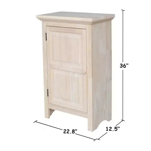 Mobiletto Jelly singolo da 36" non rifinito - : legno massello, 2 ripiani, legno di gomma