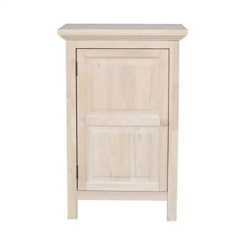 Mobiletto sottile da 90 cm non rifinito - : Legno massello, 2 ripiani, Legno di gomma