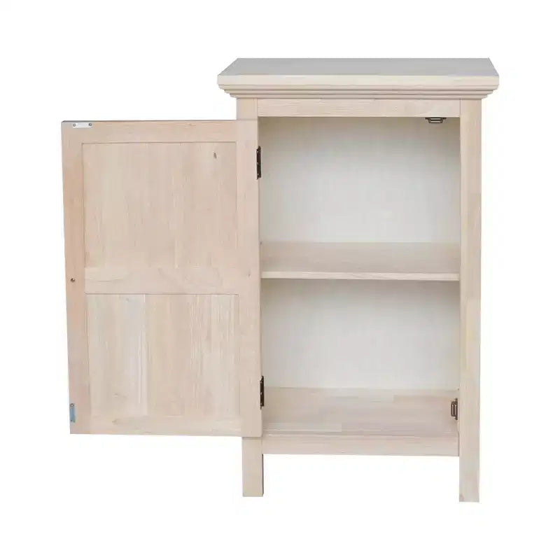 Mobiletto sottile da 90 cm non rifinito - : Legno massello, 2 ripiani, Legno di gomma