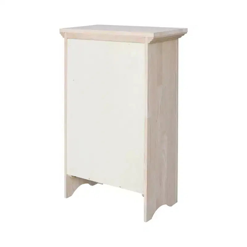 Mobiletto sottile da 90 cm non rifinito - : Legno massello, 2 ripiani, Legno di gomma